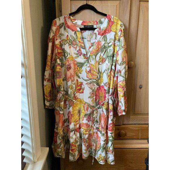 Lane Bryant | NWT Pintuck Detail Floral Long Sleeve Mini Dress | Size 24P - Picture 2 of 7